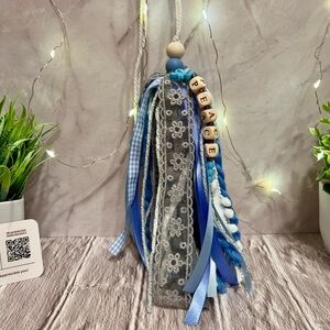 Blue and Gray Be Still Book Tassel